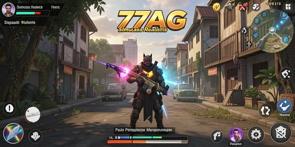 Tangkapan layar gameplay 77AG menampilkan pengalaman simulasi yang mendalam.
