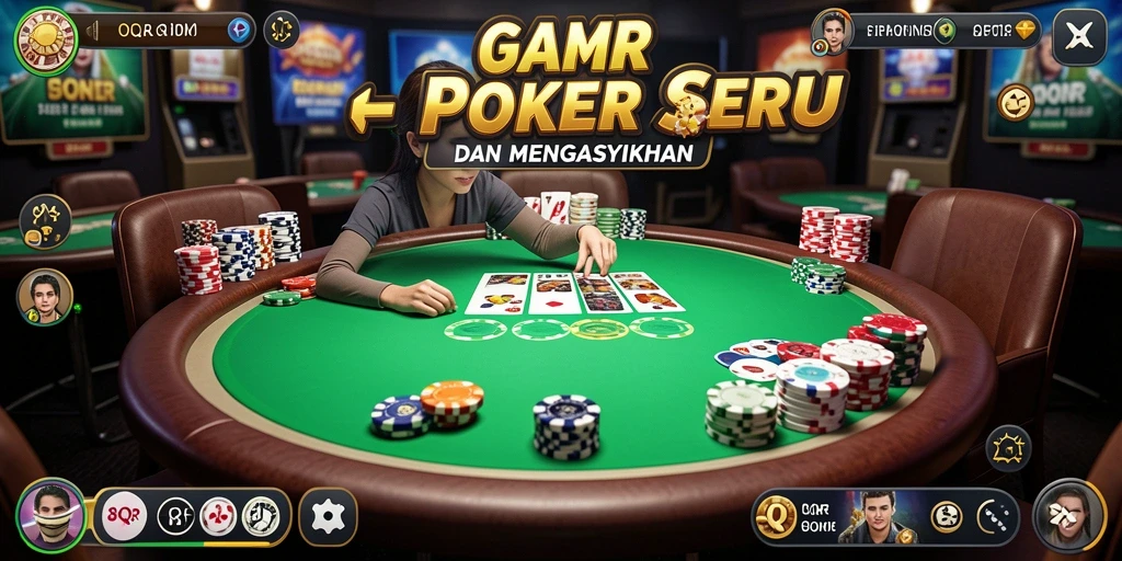 Screenshot gameplay Poker di 8QR dengan tampilan seru.