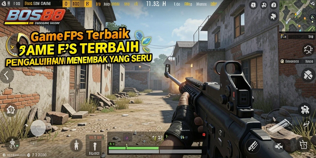 Screenshot BOS88 menampilkan aksi tembak-menembak yang intens dalam lingkungan fantastis.