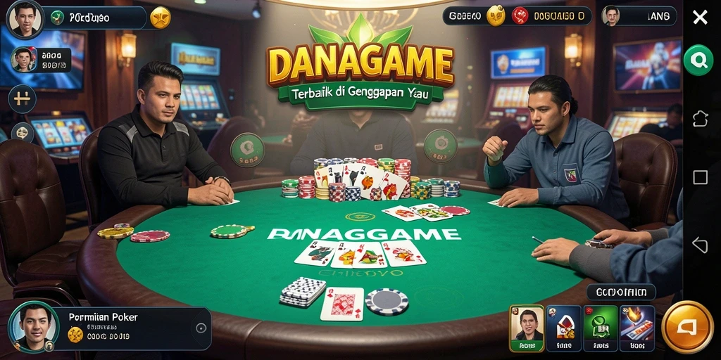 Screenshot gameplay DANAGAME menampilkan aksi seru permainan Poker.