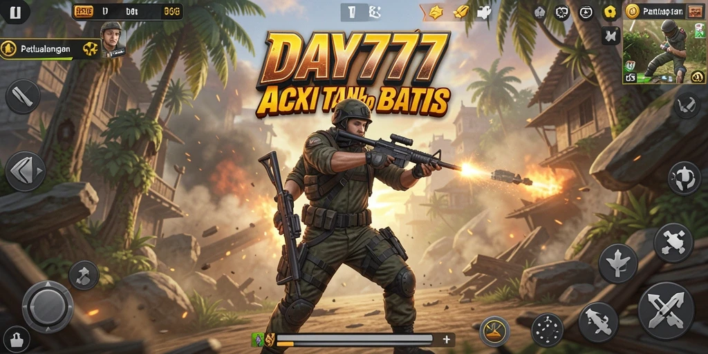 Gameplay seru dan mendebarkan di DAY777 saat bertarung.
