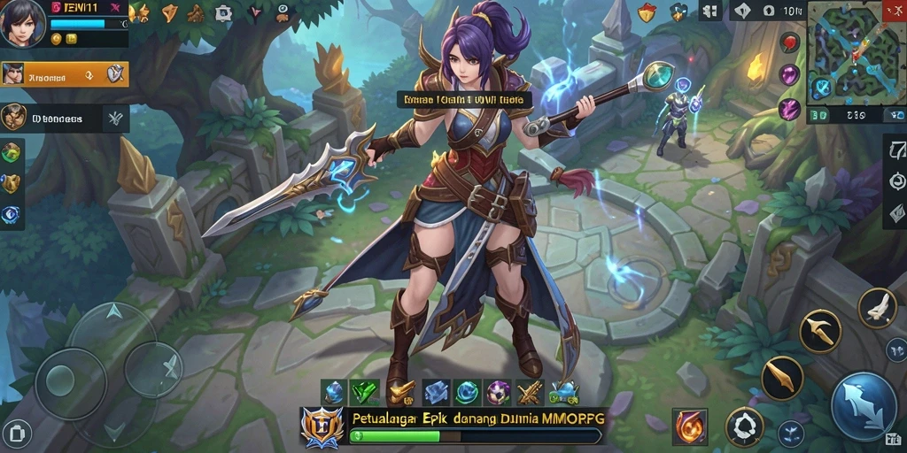 Tangkapan layar DEWI11 menampilkan aksi seru dalam dunia MMORPG.