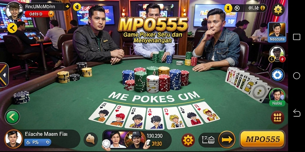 Tampilan antarmuka MPO555 pada gameplay poker yang seru.