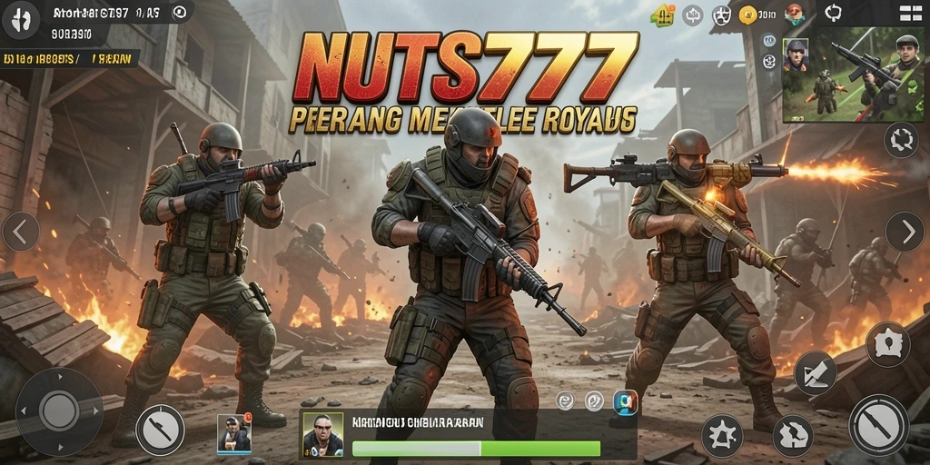 Screenshot menampilkan aksi seru dalam gameplay Battle Royale NUTS777.