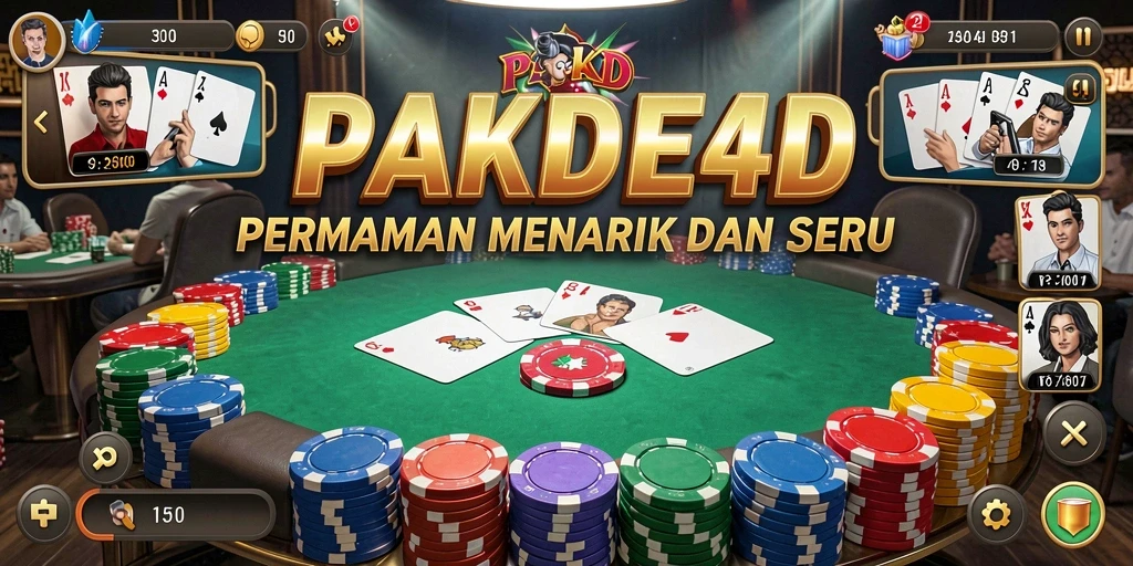 Tampilan gameplay PAKDE4D dengan suasana meja Poker yang menarik.