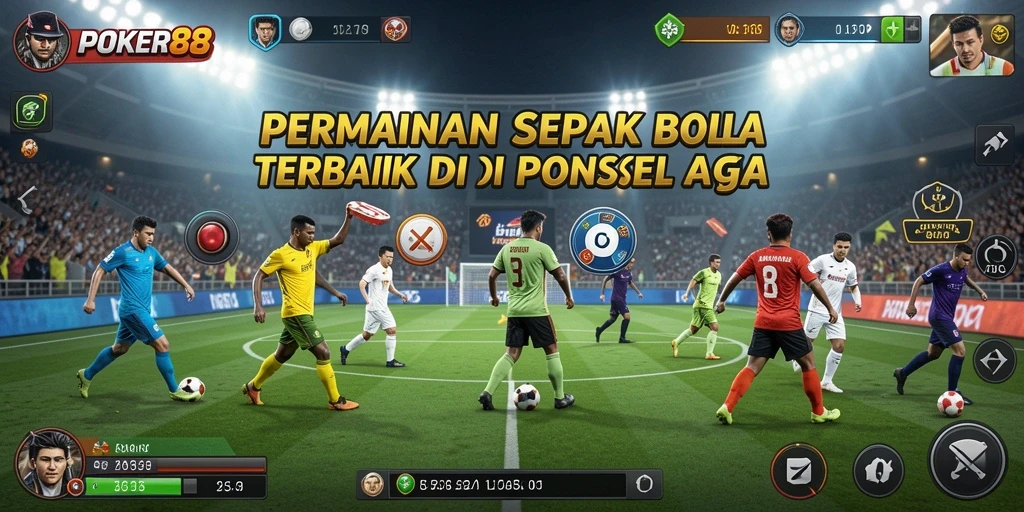 Tangkapan layar POKER88 menampilkan momen seru dalam permainan sepak bola.