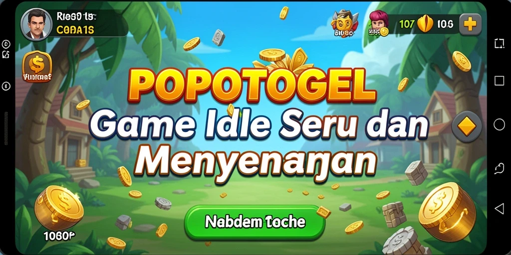 Tampilan screenshot utama POPOTOGEL dengan gameplay Idle yang menawan.
