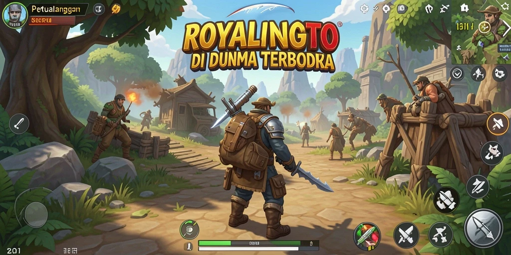 Screenshot utama menunjukkan aksi eksplorasi dunia terbuka di ROYALTOTO.