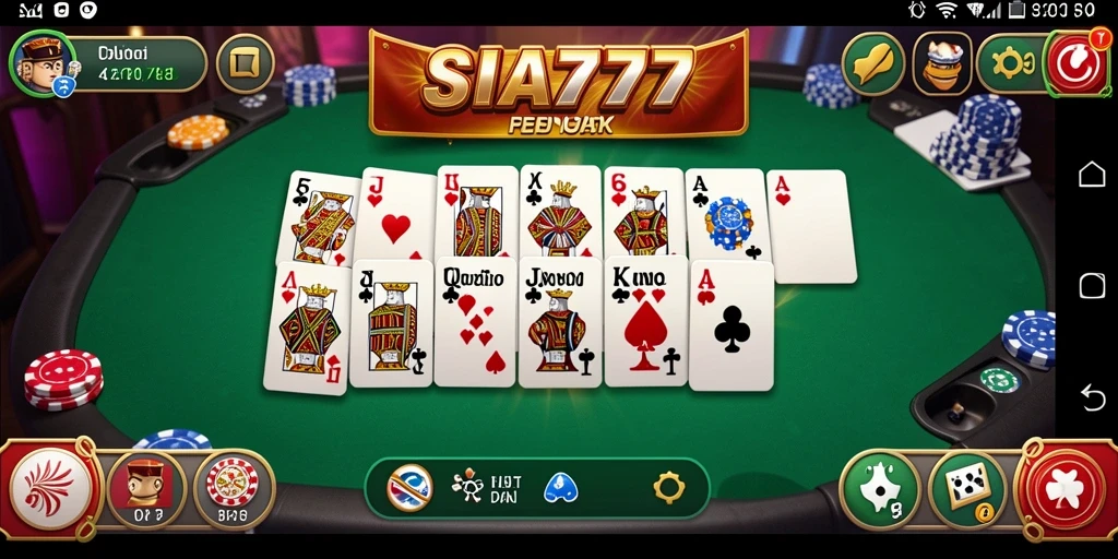 Screenshot utama SIA777 yang menunjukkan gameplay domino yang seru.