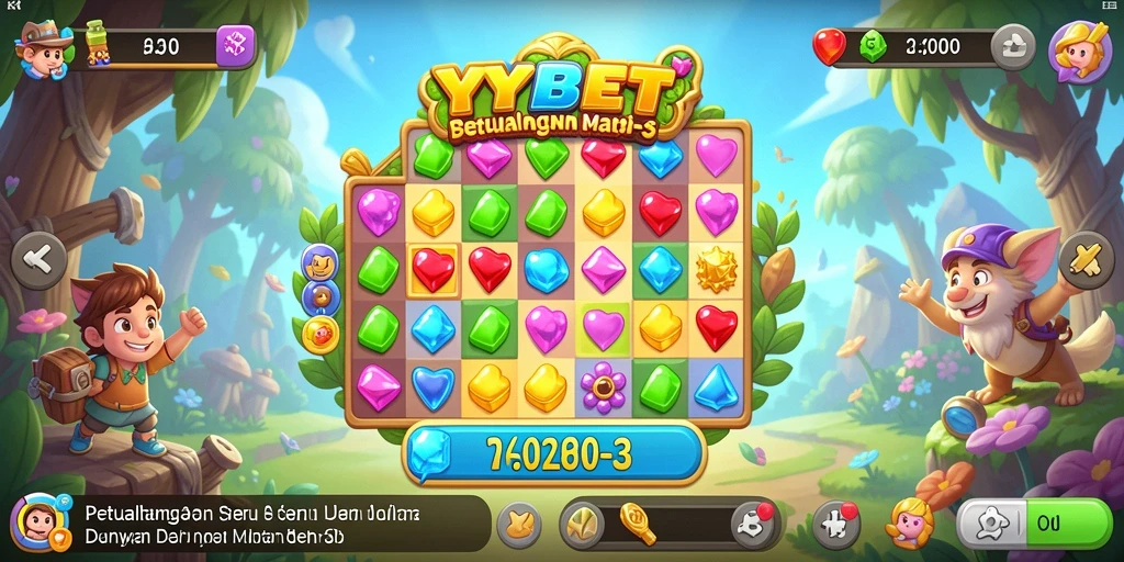 Tampilan gameplay <strong>YYBET</strong> yang seru dalam Match-3.