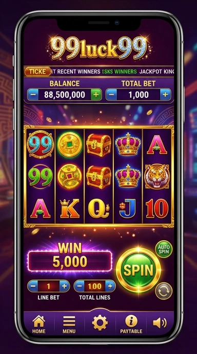 Tampilan antarmuka pengguna 99luck99 yang ramah.